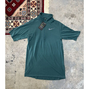Nike Dri Fit Tailwind 1/4 Zip Running Top Shirt 859230 Blue Green Men's S